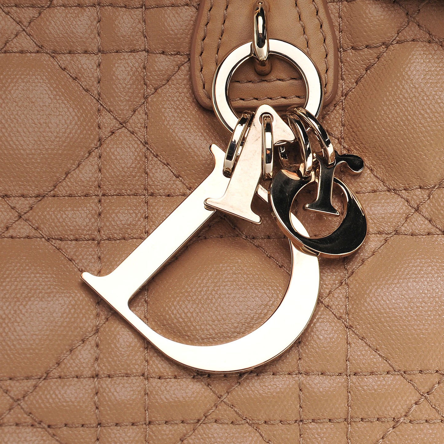 Coated Canvas Cannage Small Panarea Tote Beige