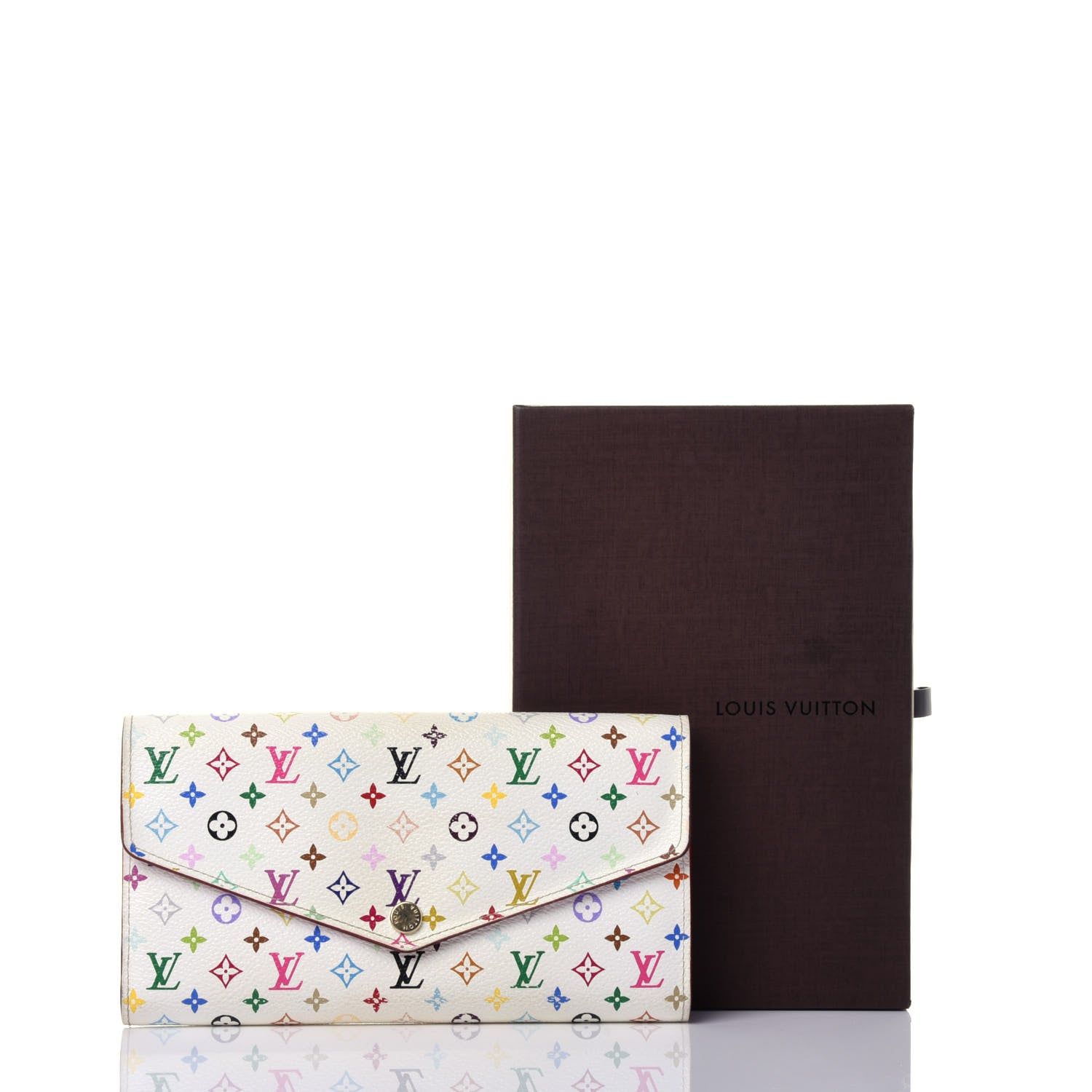 Louis Vuitton Monogram Multicolor Sarah Wallet NM White Litchi 13 of 13