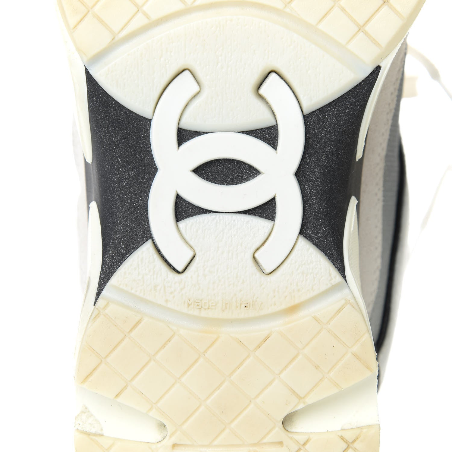 Chanel Suede Calfskin CC Sneakers 36 Black White Silver 7 of 11