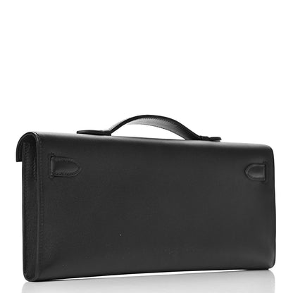 Hermes Swift Kelly Cut Clutch Pochette Black 3 of 9