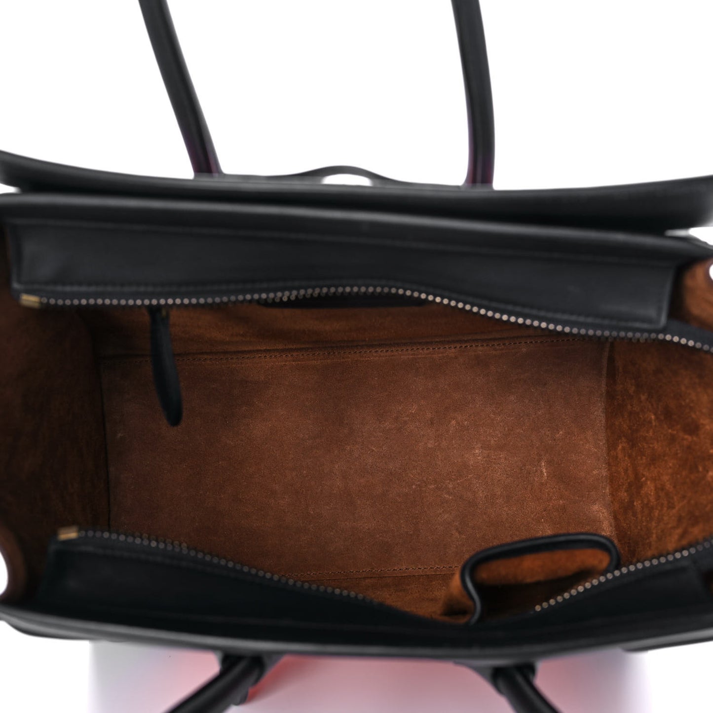 Drummed Calfskin Micro Tri-Color Luggage Bright Orange
