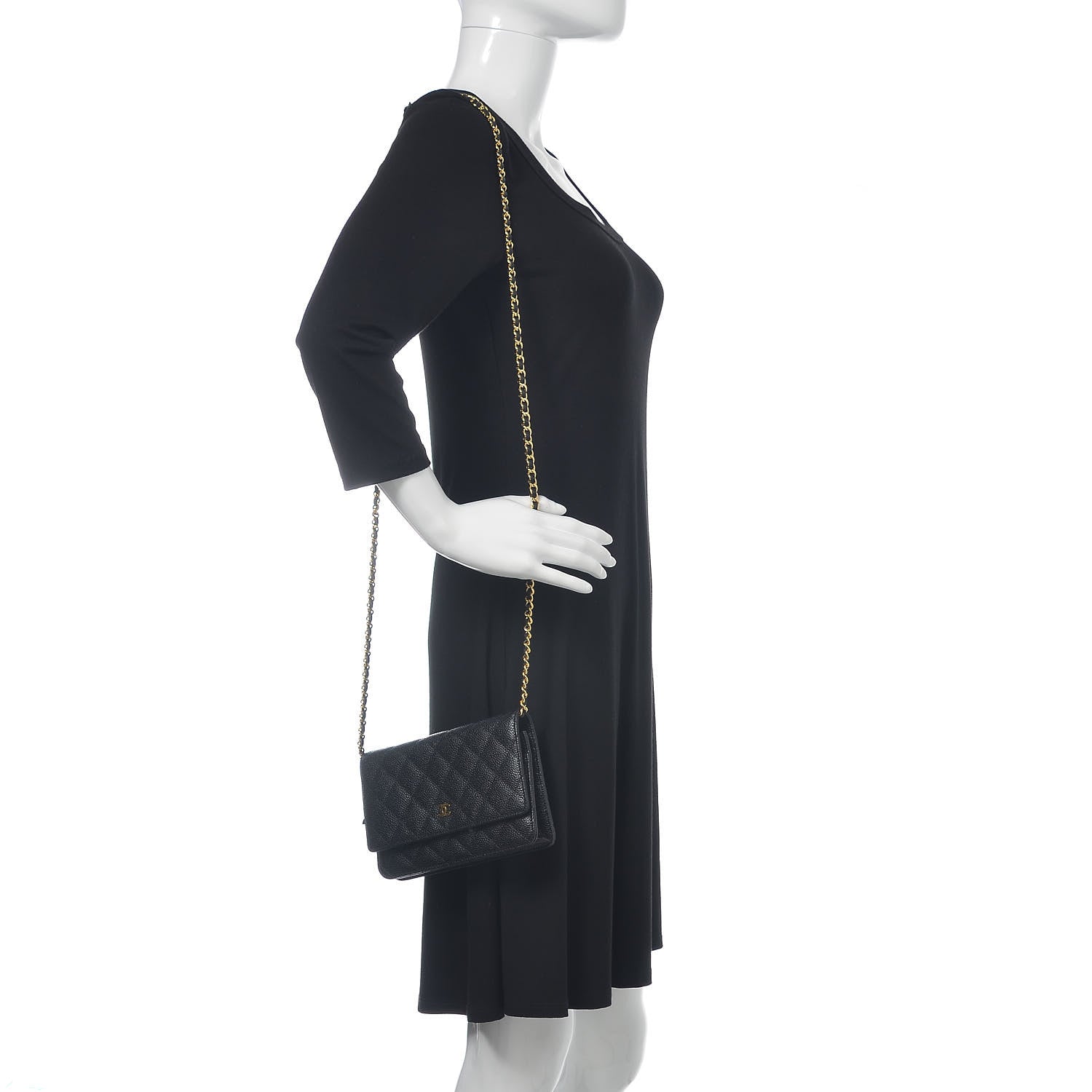 Chanel Caviar Quilted Wallet On Chain WOC Black 2 of 12