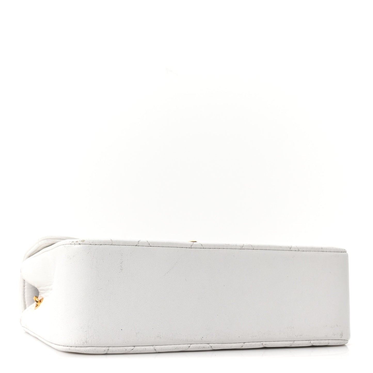 Lambskin Quilted Mini Flap Bag White