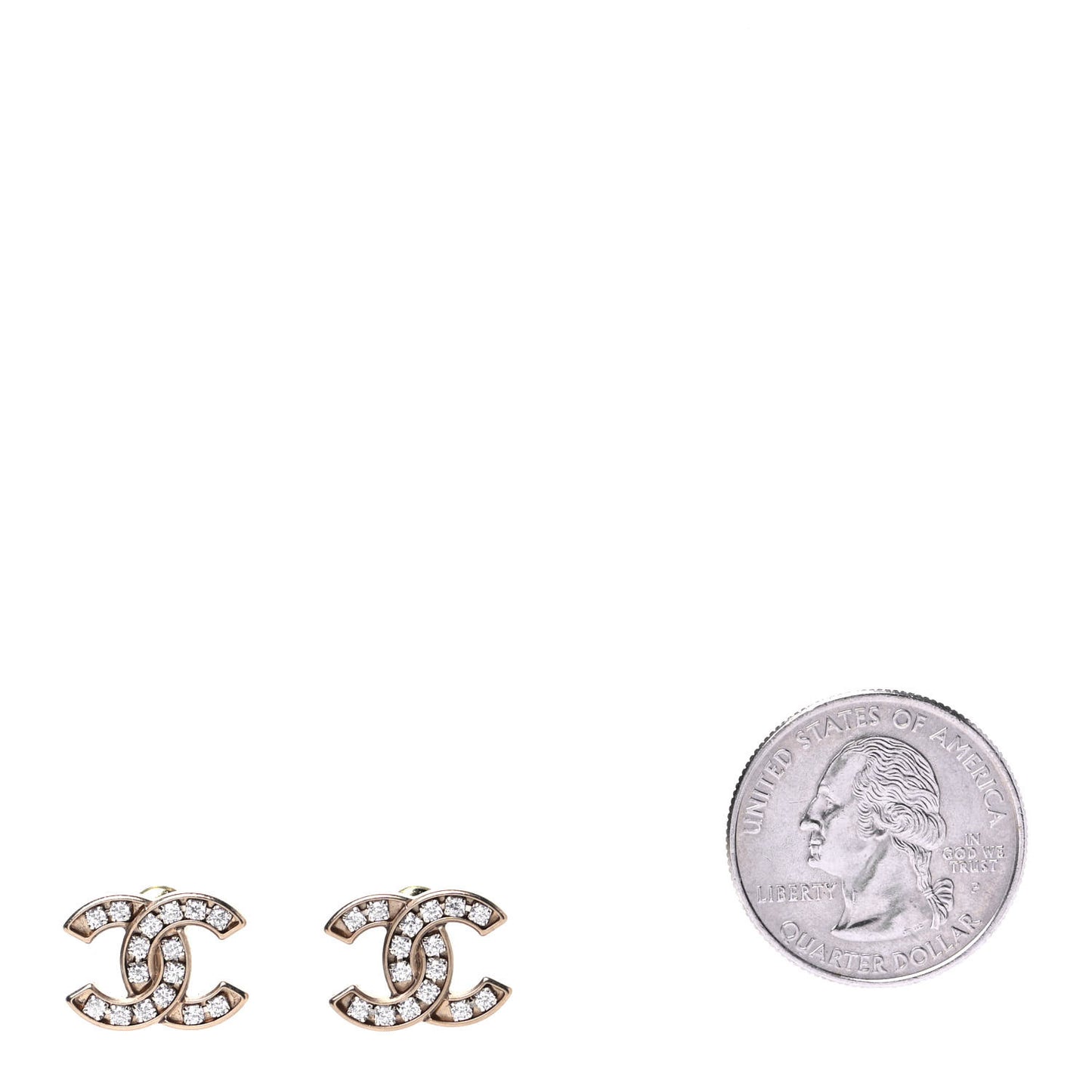 Crystal CC Earrings Gold