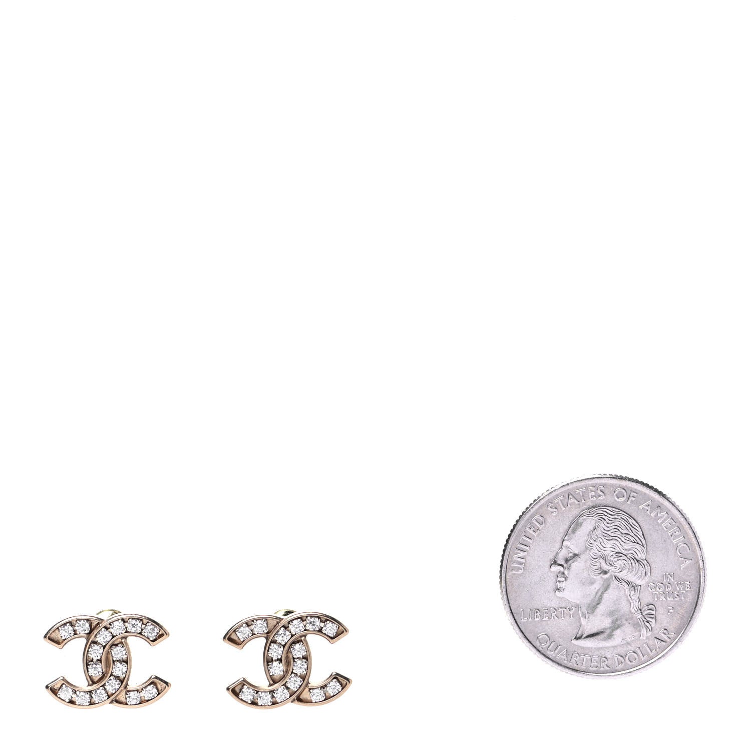 Chanel Crystal CC Earrings Gold 2 of 4