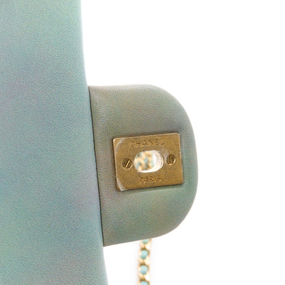 Chanel Lambskin Quilted Ombre Mini Top Handle Rectangular Flap Blue Green 7 of 12