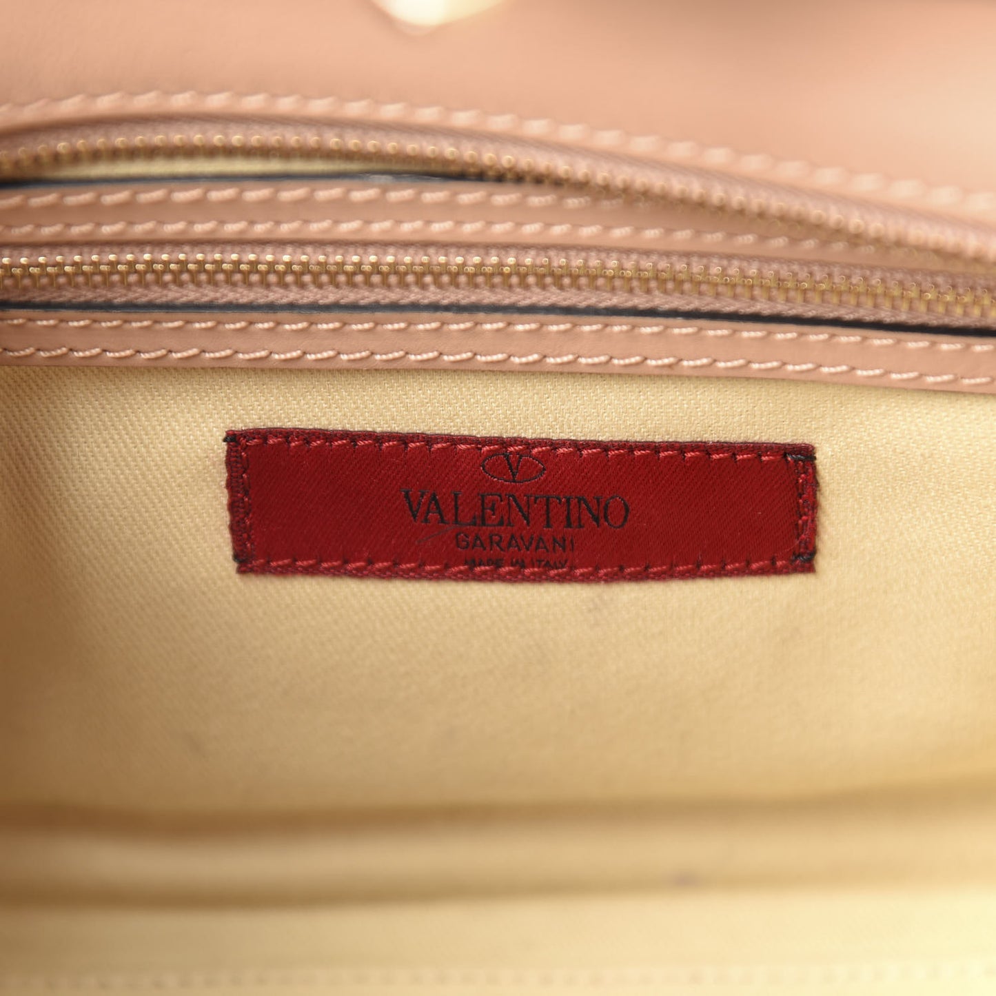 Vitello Small Rockstud Double Handle Tote Skin Sorbet