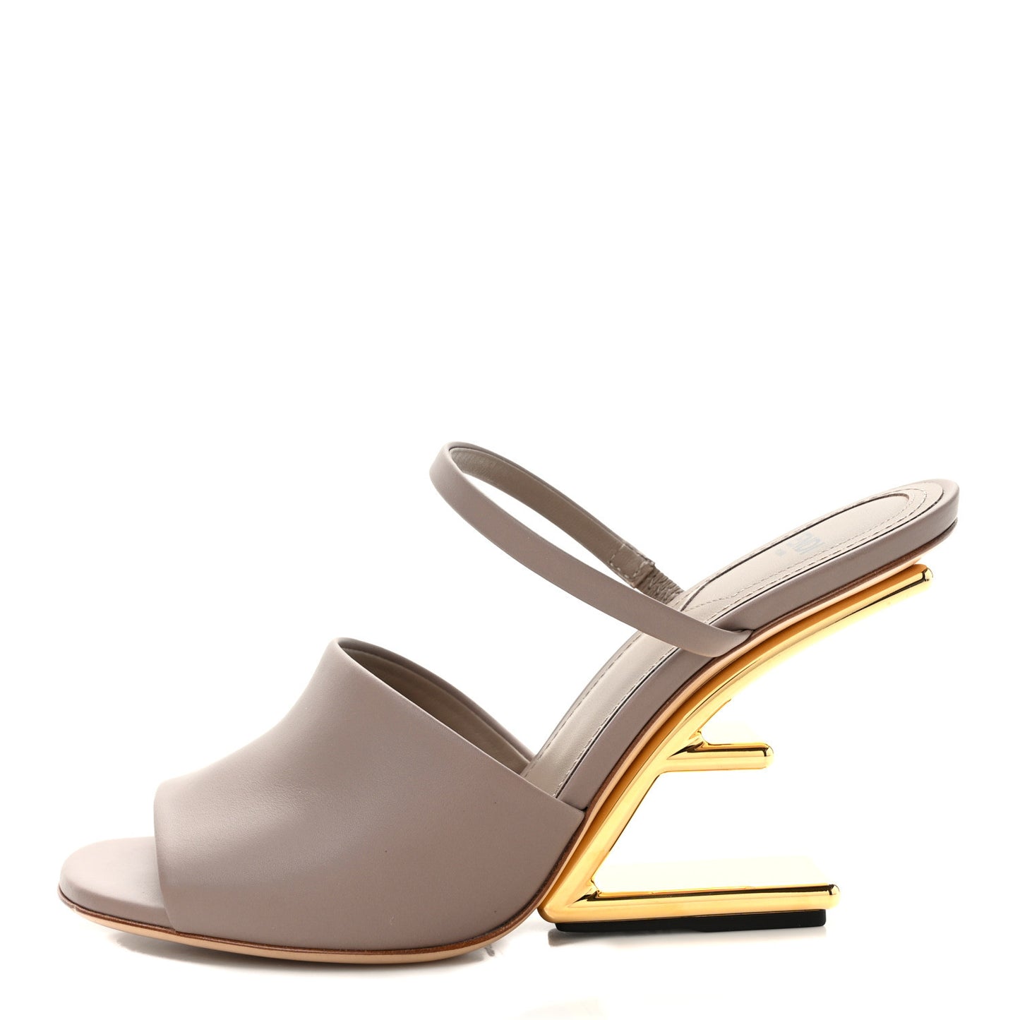 Vitello Fendi First 95mm Slide Sandals 37.5 Caribou