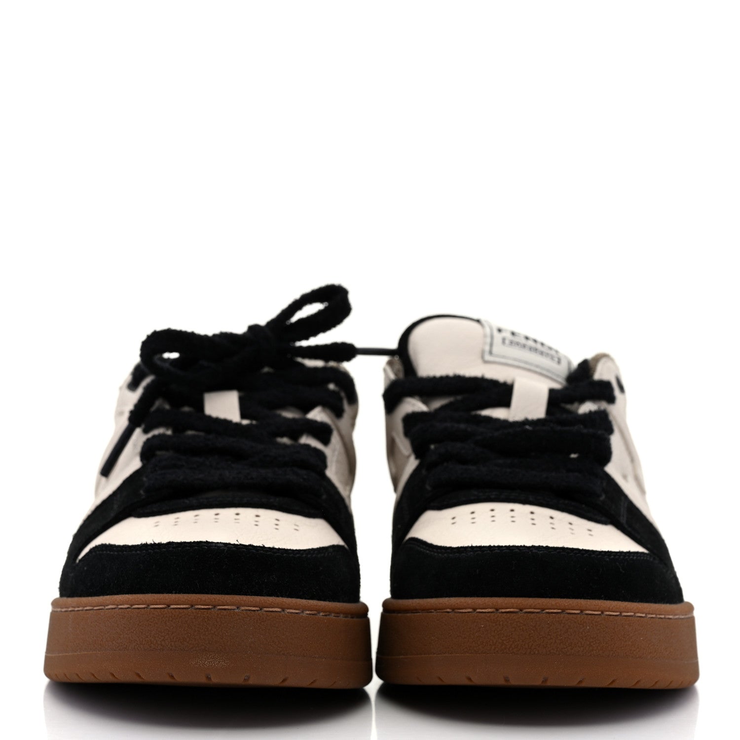 Fendi Suede Vitello Fendi Match Low Top Sneakers 41 Milk Black 2 of 8