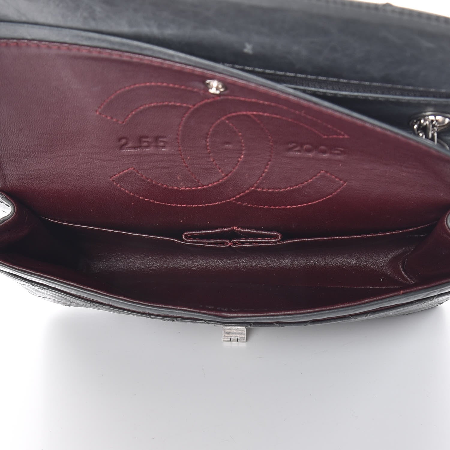 Chanel Aged Calfskin Quilted 50th Anniversary 2.55 Reissue 225 Flap Grey 8 of 15