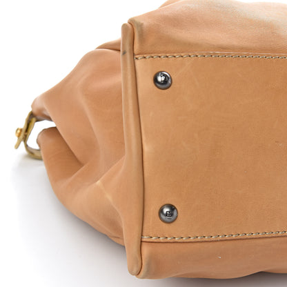 Fendi Vitello Saddle Cuoio Romano Selleria Large Peekaboo Iconic Satchel Saddle Ocra Moro 11 of 13