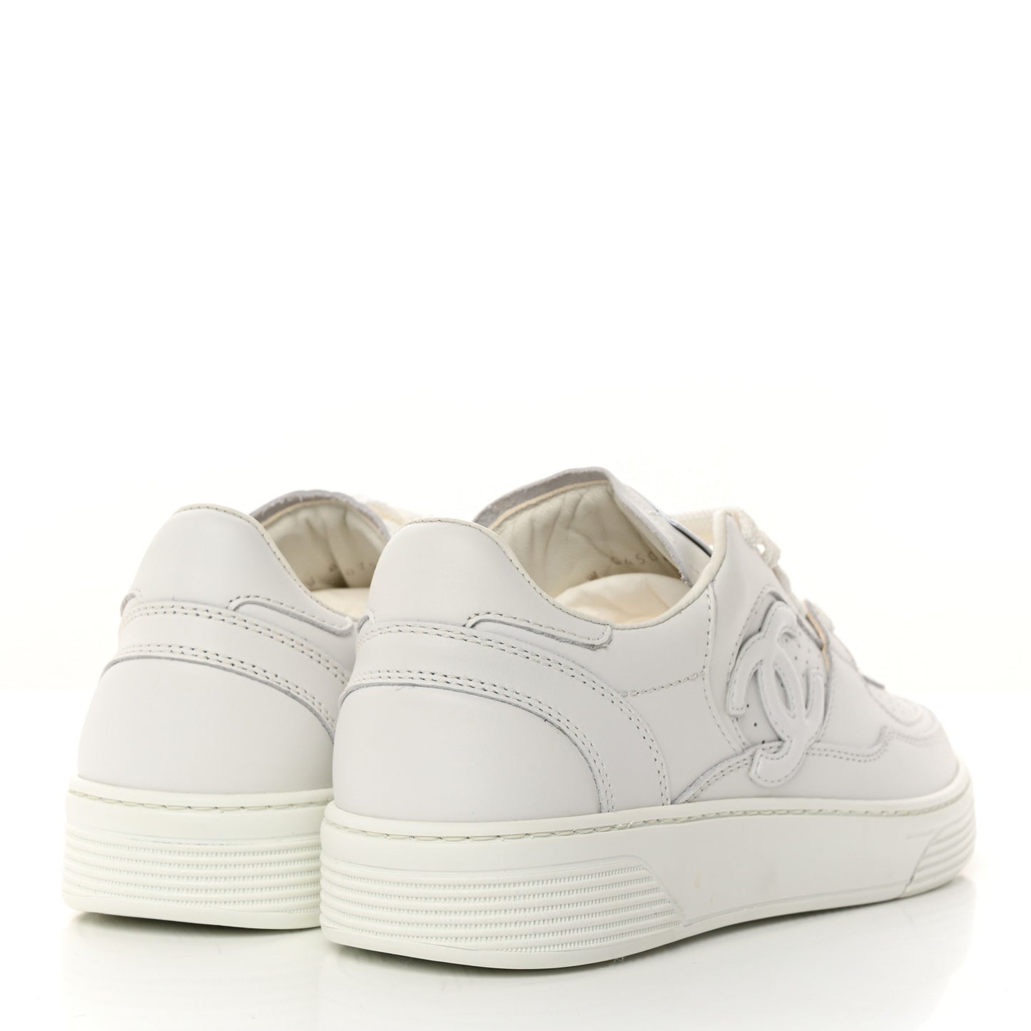 Calfskin CC Womens Sneakers 37.5 White