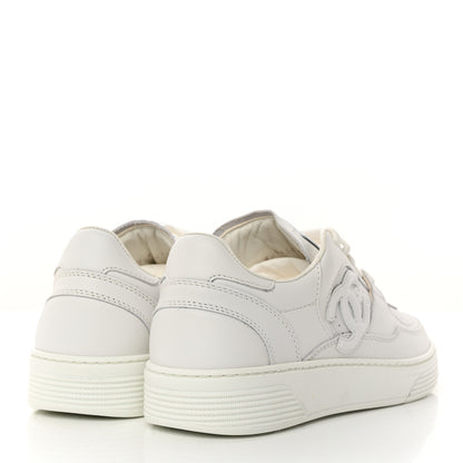 Chanel Calfskin CC Womens Sneakers 37.5 White 4 of 10