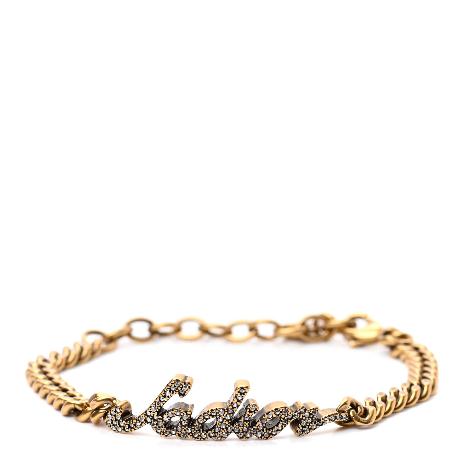 Christian Dior Metal Crystal J'Adior Chain Bracelet Gold 1 of 4