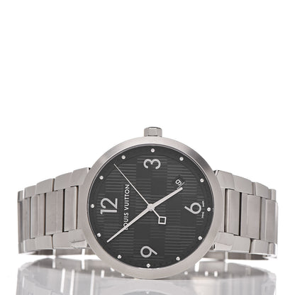 Louis Vuitton Stainless Steel 38mm Tambour Damier Quartz Watch 3 of 7