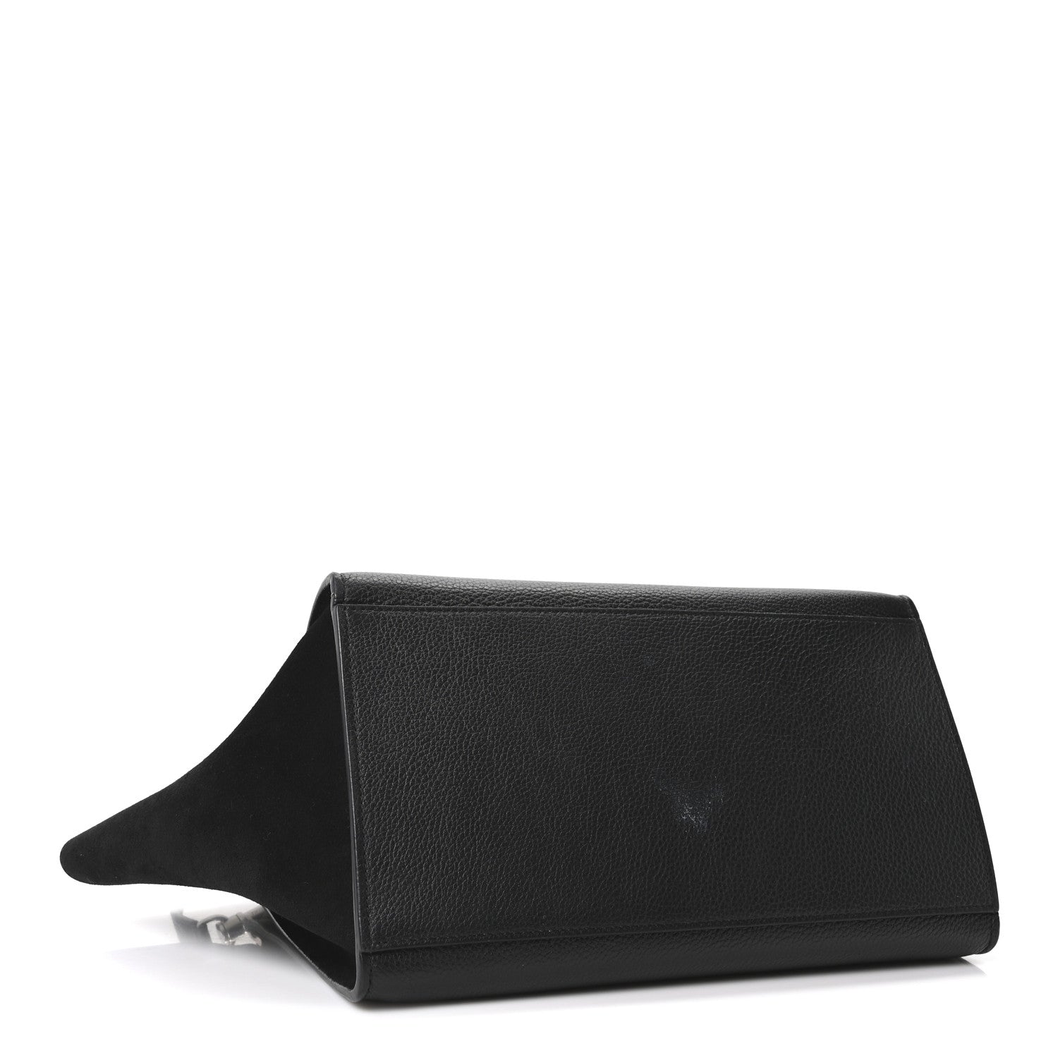 Celine Drummed Calfskin Suede Small Trapeze Black 1849061