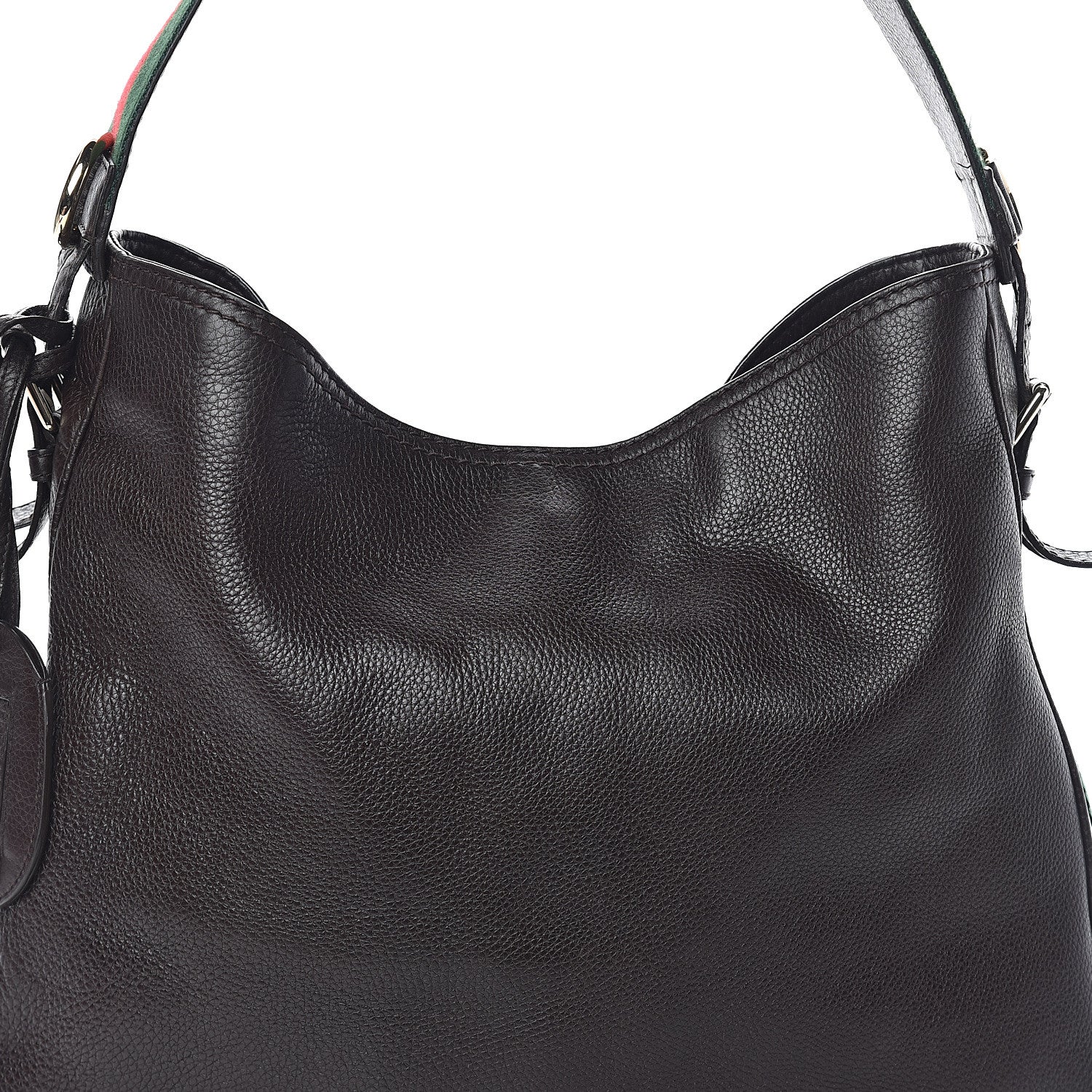 Gucci Calfskin Web Heritage Shoulder Bag Dark Brown 8 of 10
