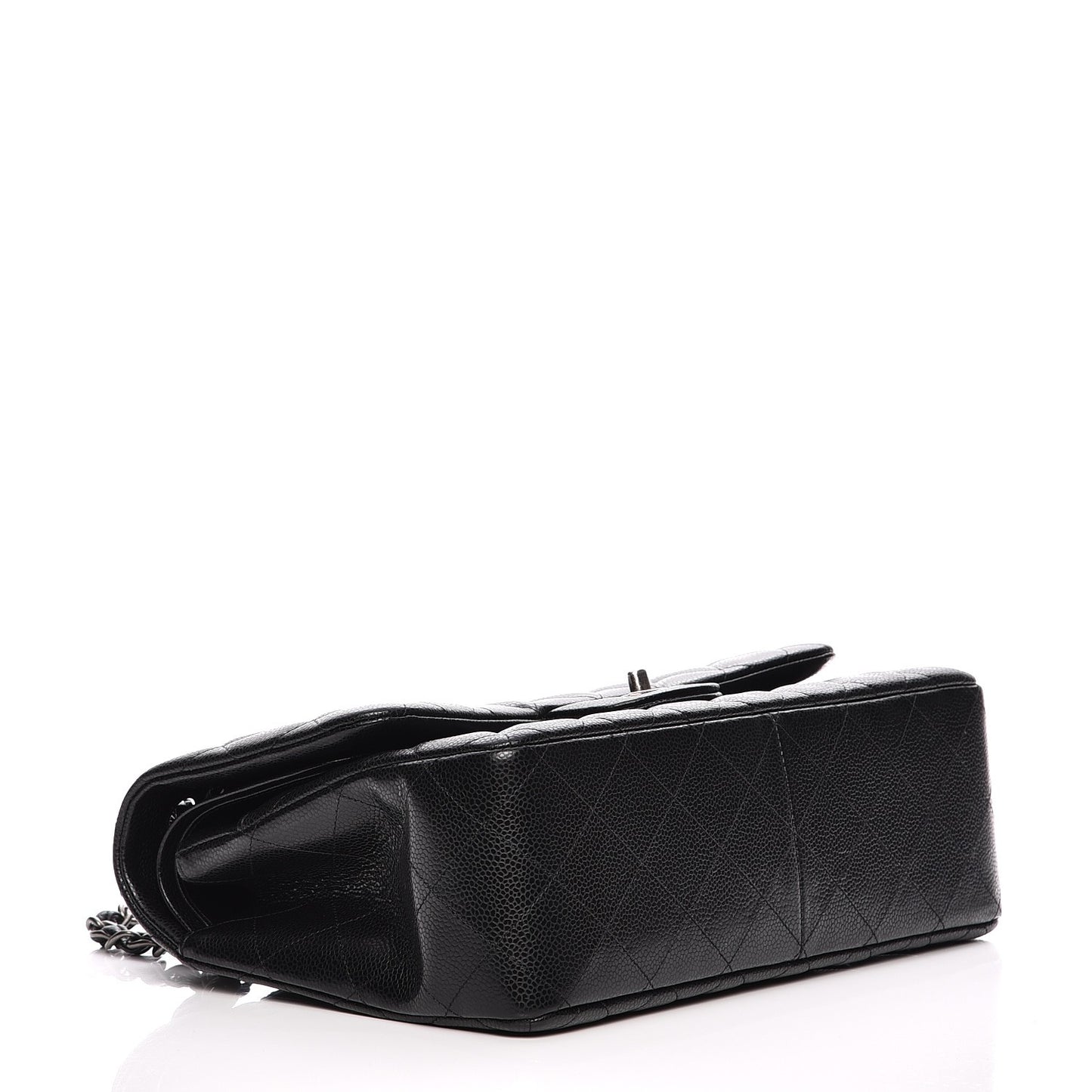 Caviar Quilted Jumbo Double Flap Black