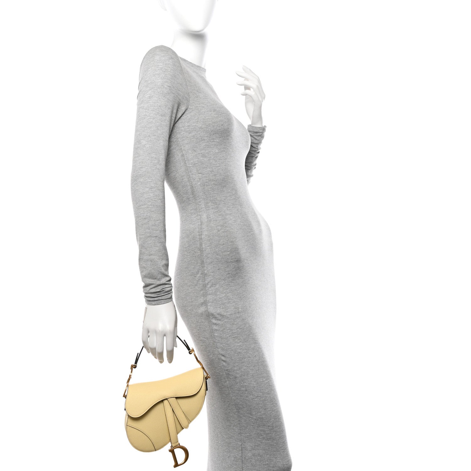 Christian Dior Grained Calfskin Mini Saddle Bag Yellow 2 of 11