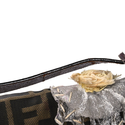 Fendi Zucca Flower Applique Baguette Tobacco 12 of 17