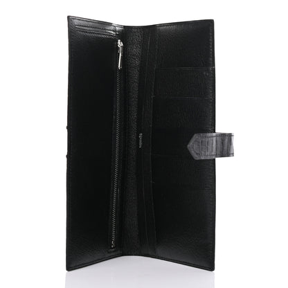 Hermes Shiny Niloticus Crocodile Bearn Wallet Black 5 of 7