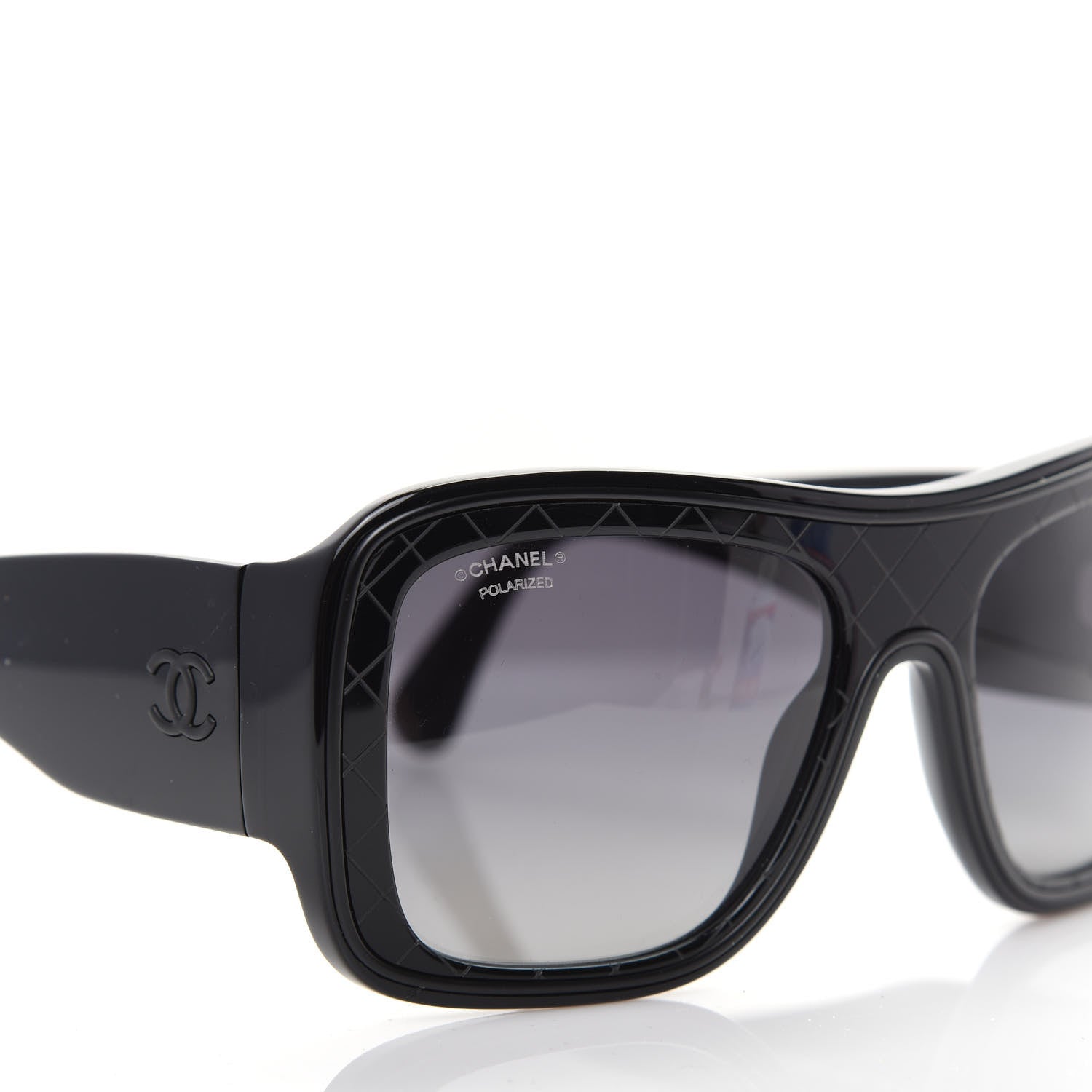 Chanel Acetate Shield Quilted Sunglasses 5395 Black 7 of 8