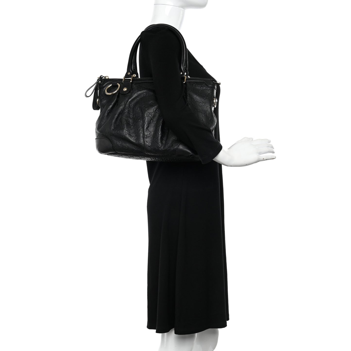 Guccissima Medium Sukey Top Handle Tote Black