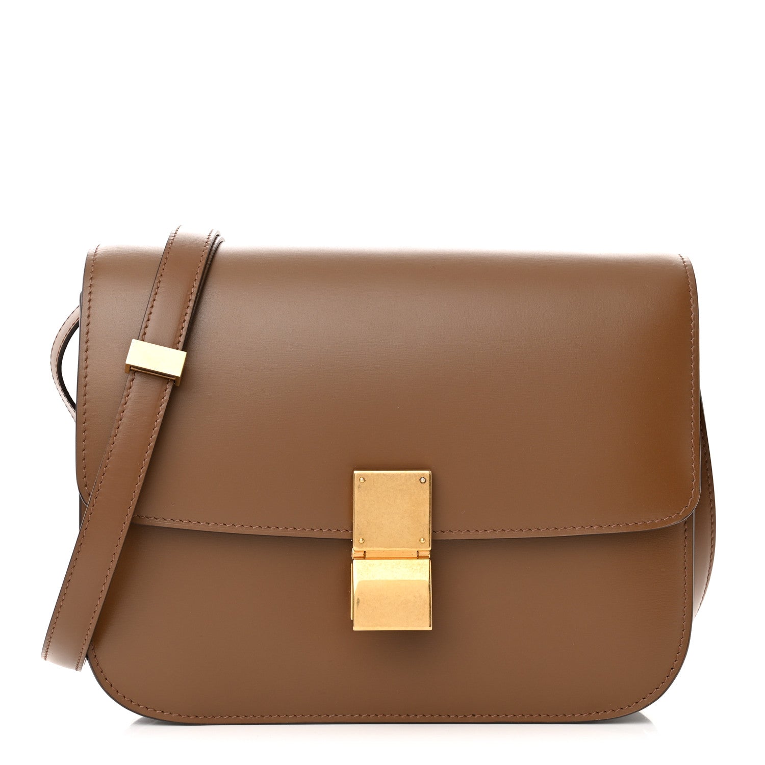 Celine Box Calfskin Medium Classic Box Flap Bag Camel 1 of 14
