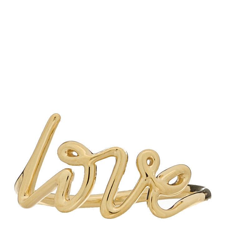 18K Yellow Gold Paloma's Graffiti Love Ring 56 7.5