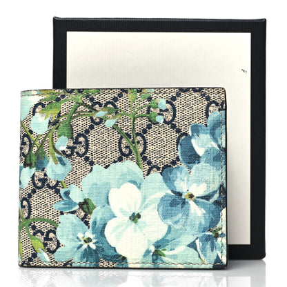Gucci GG Supreme Monogram Blooms Bi-Fold Wallet Beige Blue Navy 9 of 9