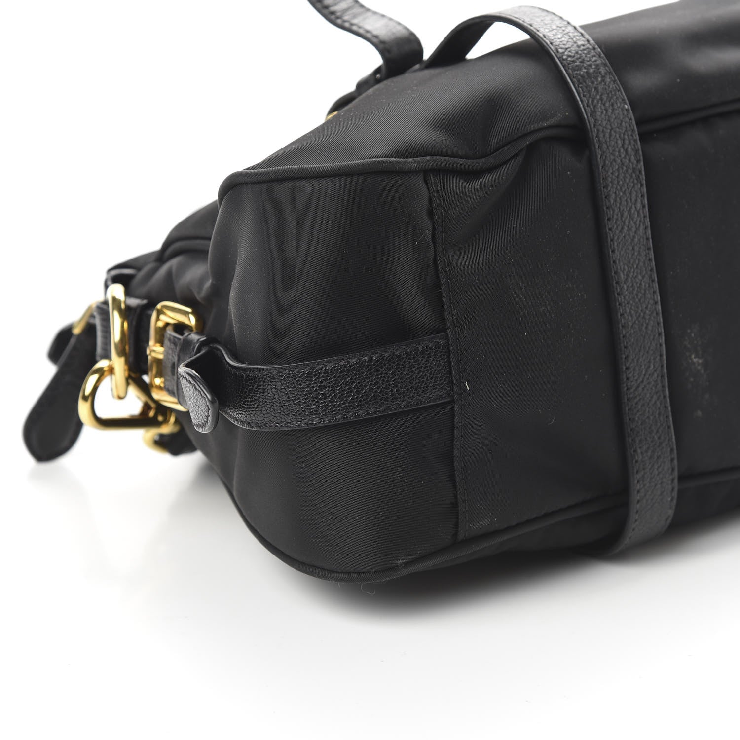 Prada Tessuto Nylon Vitello Daino Shopping Satchel Black 6 of 9