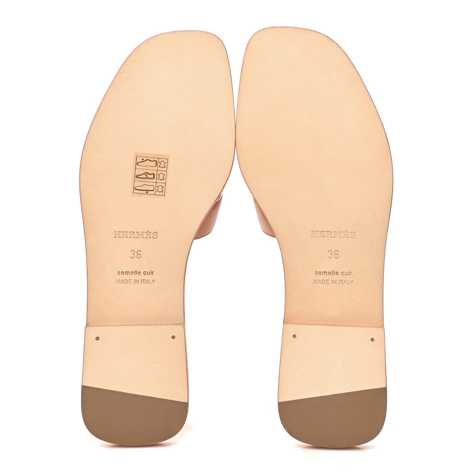 Hermes Calfskin Oran Sandals 36 Granit Rose 5 of 9