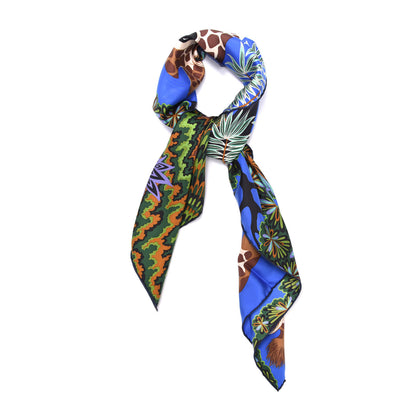 Hermes Silk The Three Graces Scarf 90 Bleu Vif Marron Vert 2 of 6