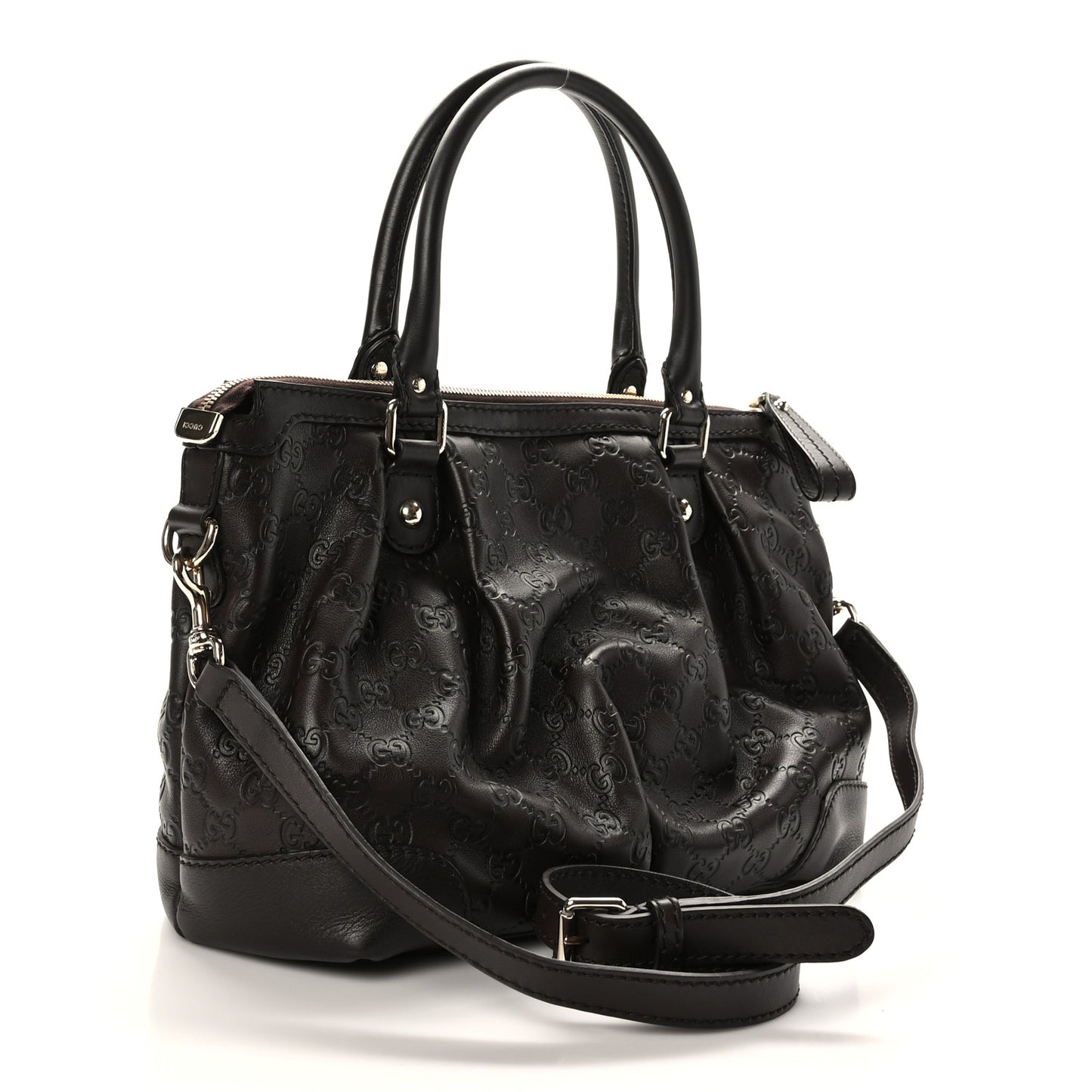 Guccissima Medium Sukey Top Handle Bag Dark Brown