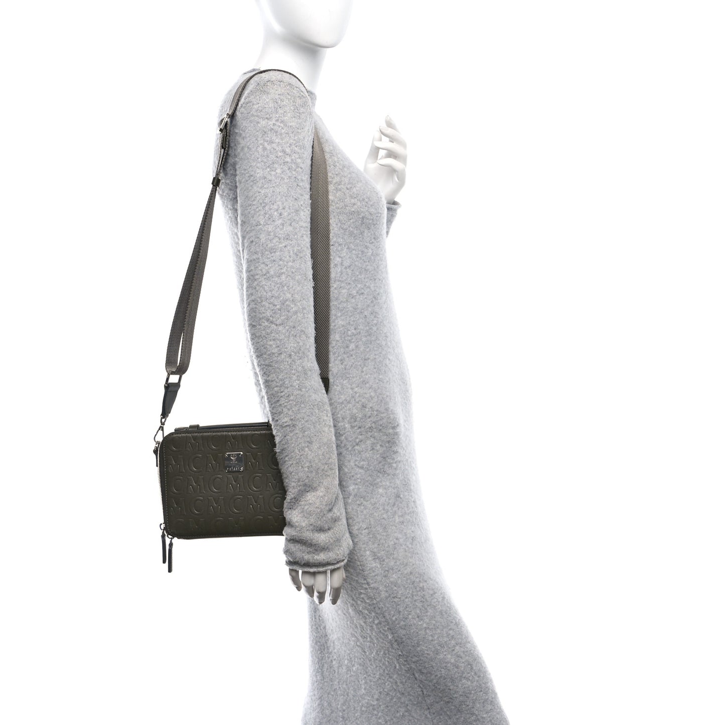 Calfskin Logo Embossed Crossbody Sea Turtle