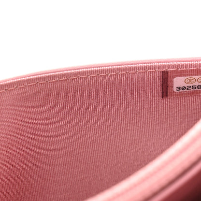 Chanel Metallic Lambskin Quilted Boy Wallet On Chain WOC Pink 8 of 13