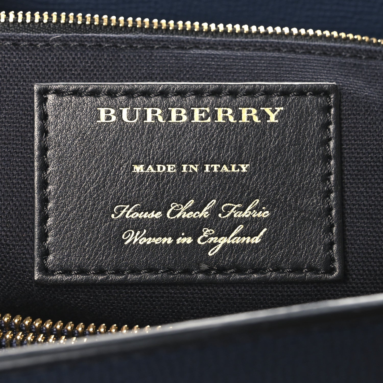 Burberry Grainy Calfskin House Check Large Banner Tote Ink Blue 7 of 10
