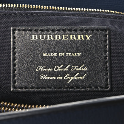 Burberry Grainy Calfskin House Check Large Banner Tote Ink Blue 7 of 10