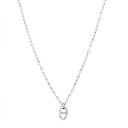 Hermes 18K White Gold Diamond New Farandole Pendant Necklace ST 1 of 5