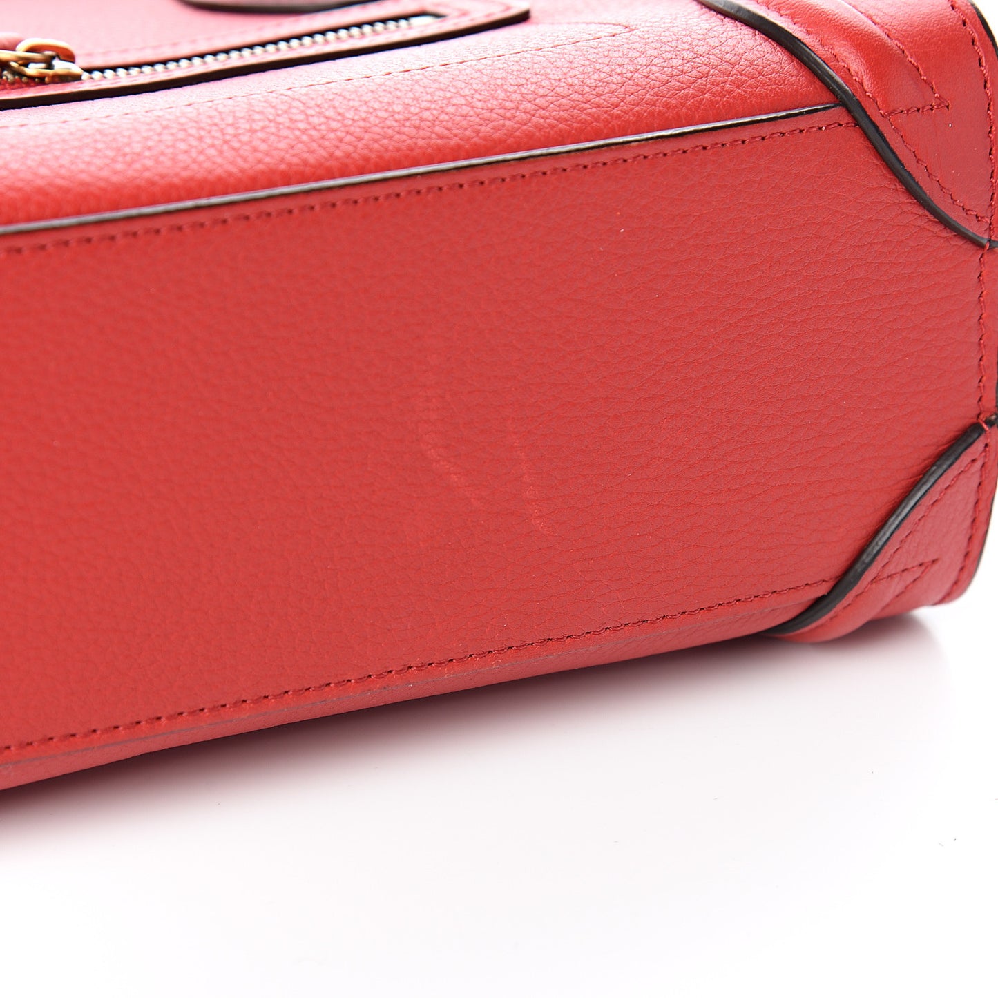 Drummed Calfskin Nano Luggage Coquelicot