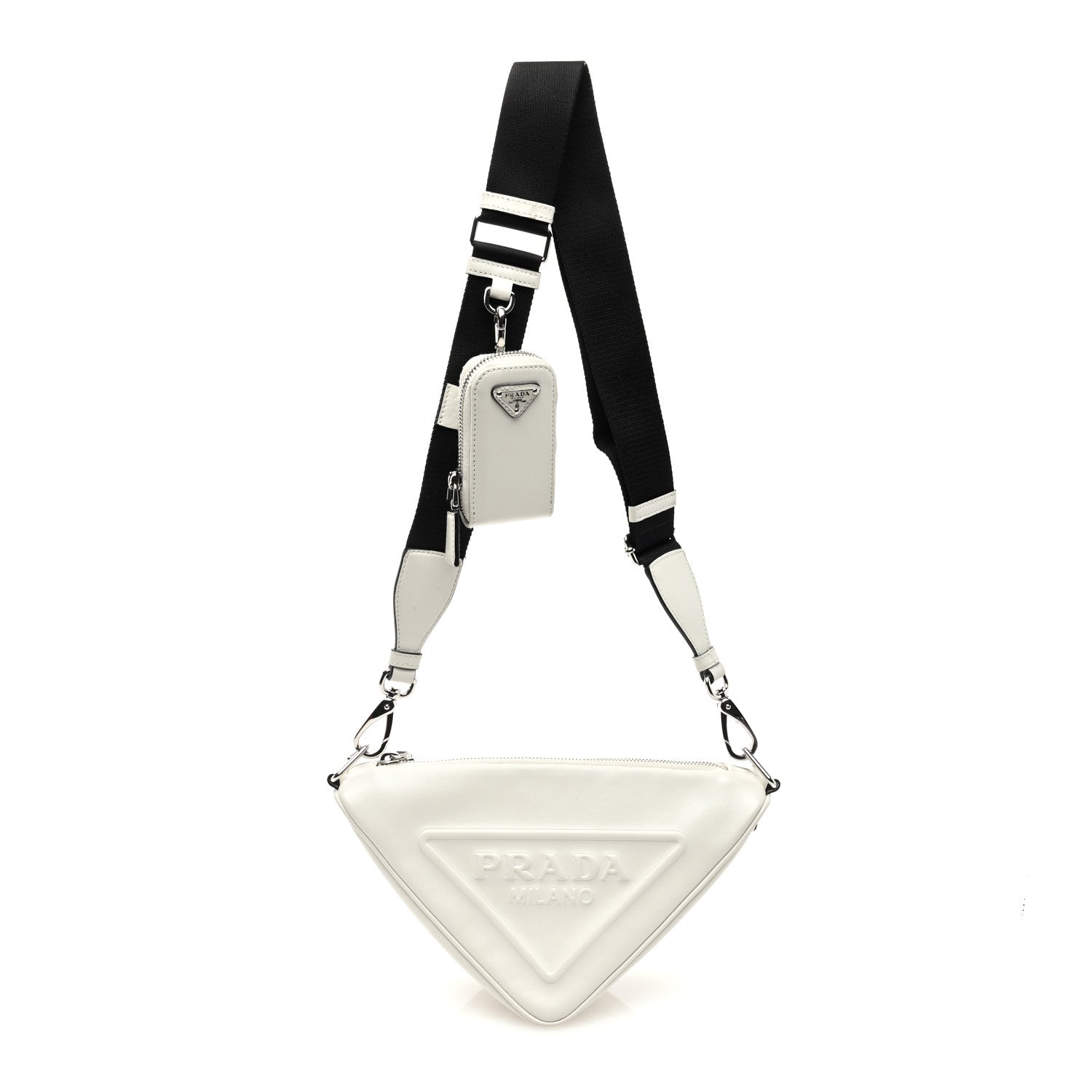 Prada Grace Lux Triangle Shoulder Bag White 1 of 8