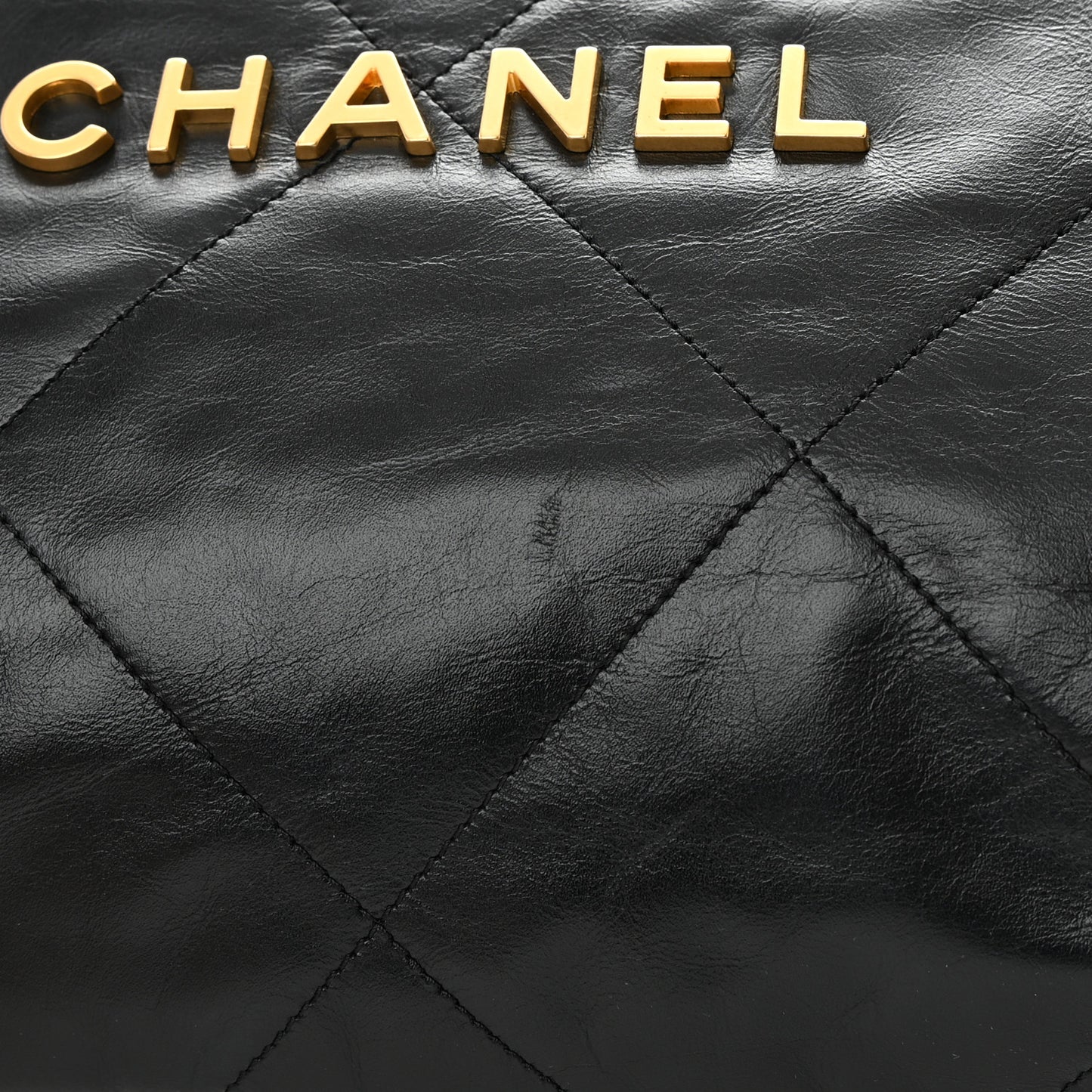 Shiny Calfskin Quilted Small Chanel 22 Black