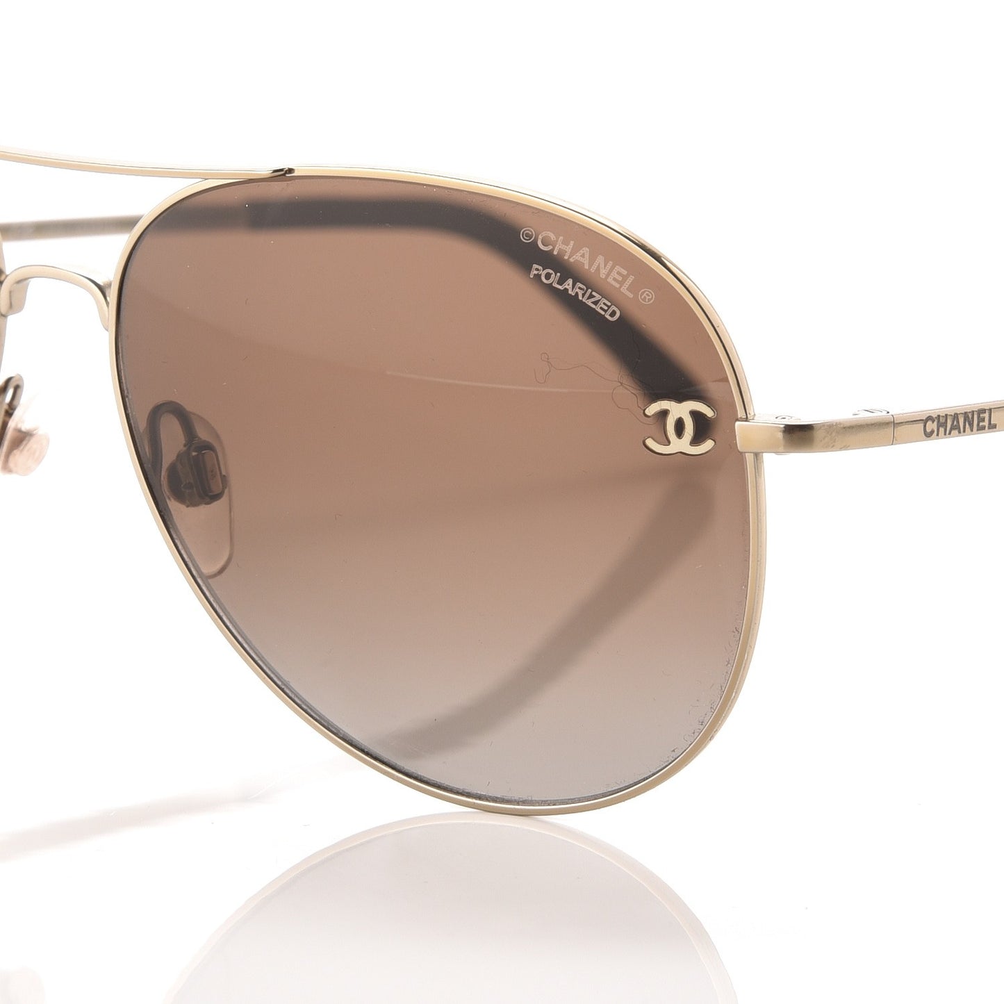 Polarized CC Aviator Sunglasses 4189-T-Q Pale Gold