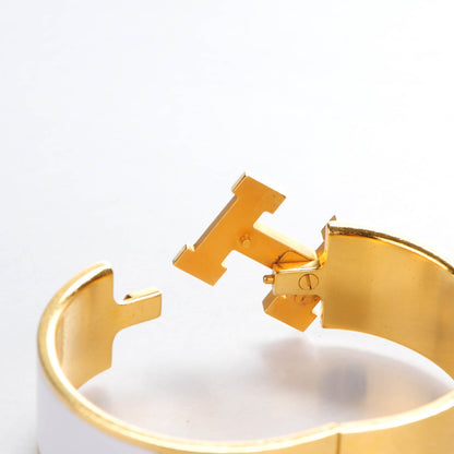 Hermes Enamel Wide Clic Clac H Bracelet PM White 4 of 5