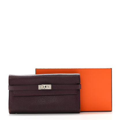 Hermes Chevre Mysore Kelly Longue Wallet Raisin 13 of 13