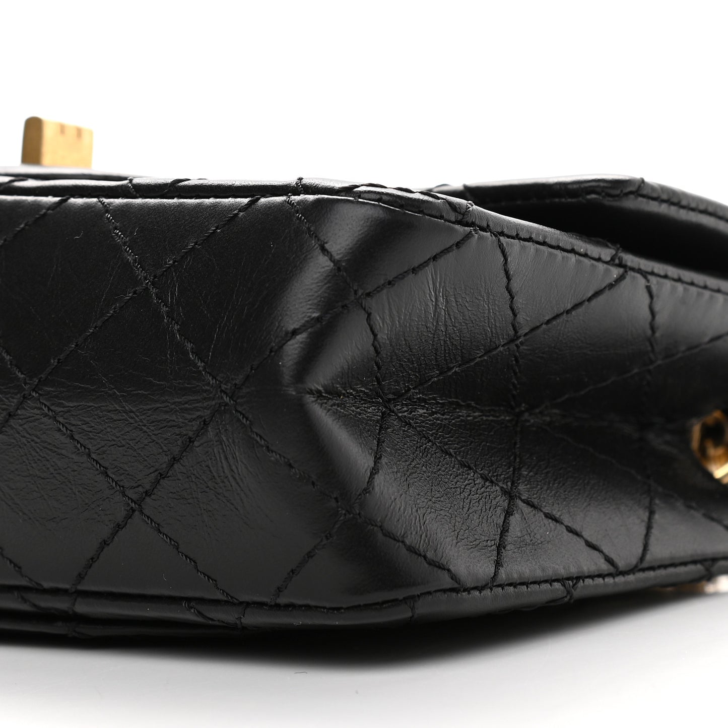 Aged Calfskin Quilted 2.55 Reissue Mini Flap Black