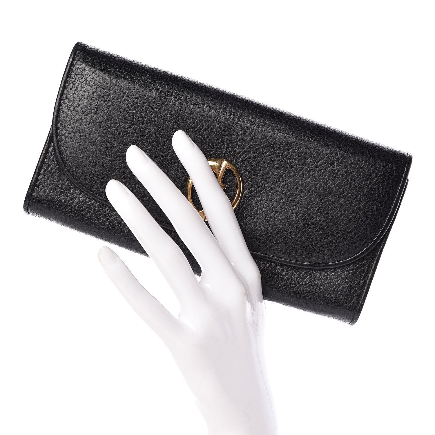 Gucci Calfskin 1973 Continental Clutch Wallet Black 2 of 6