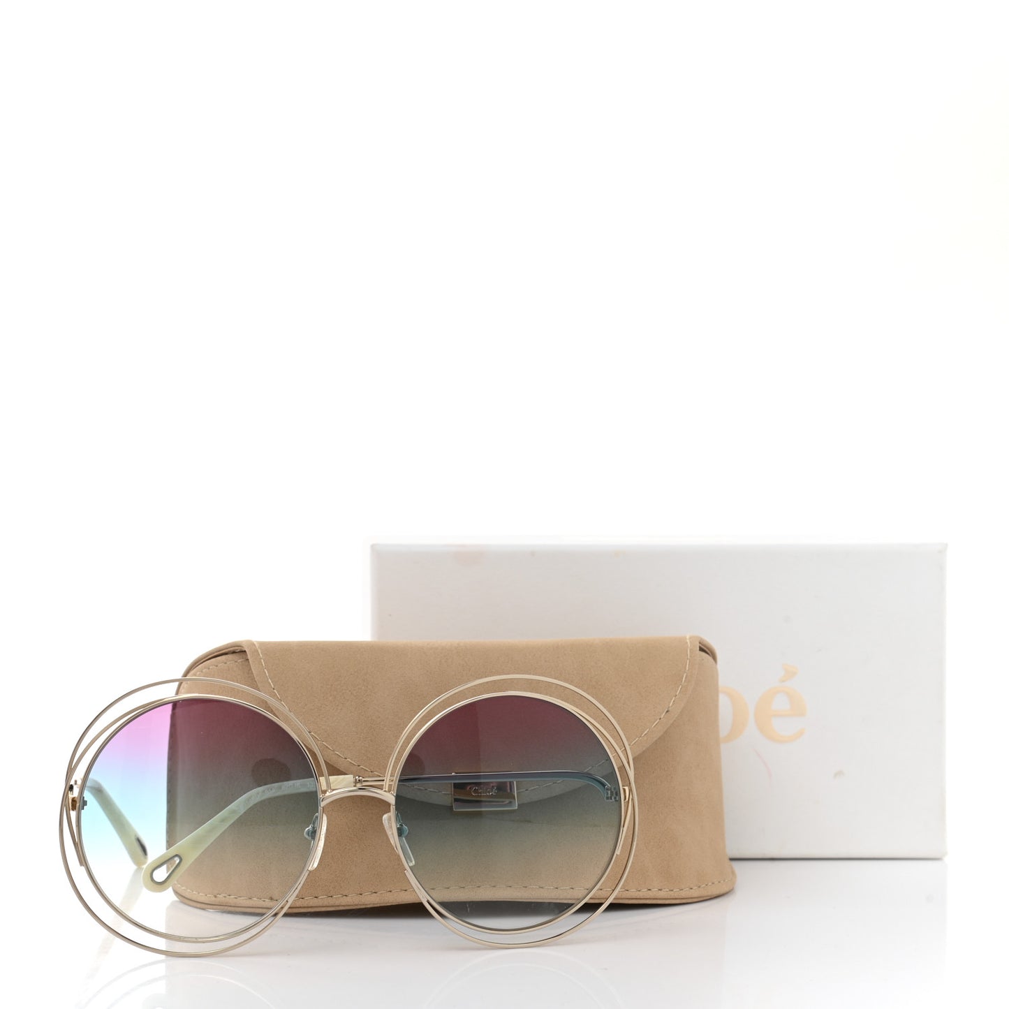Metal Oversized Round Carlina Oversized Round Sunglasses CE114SD Gold