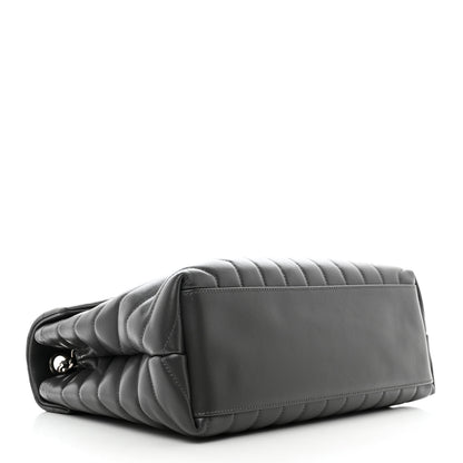 Saint Laurent Calfskin Y Quilted Monogram Medium Loulou Chain Satchel Asphalt 4 of 11