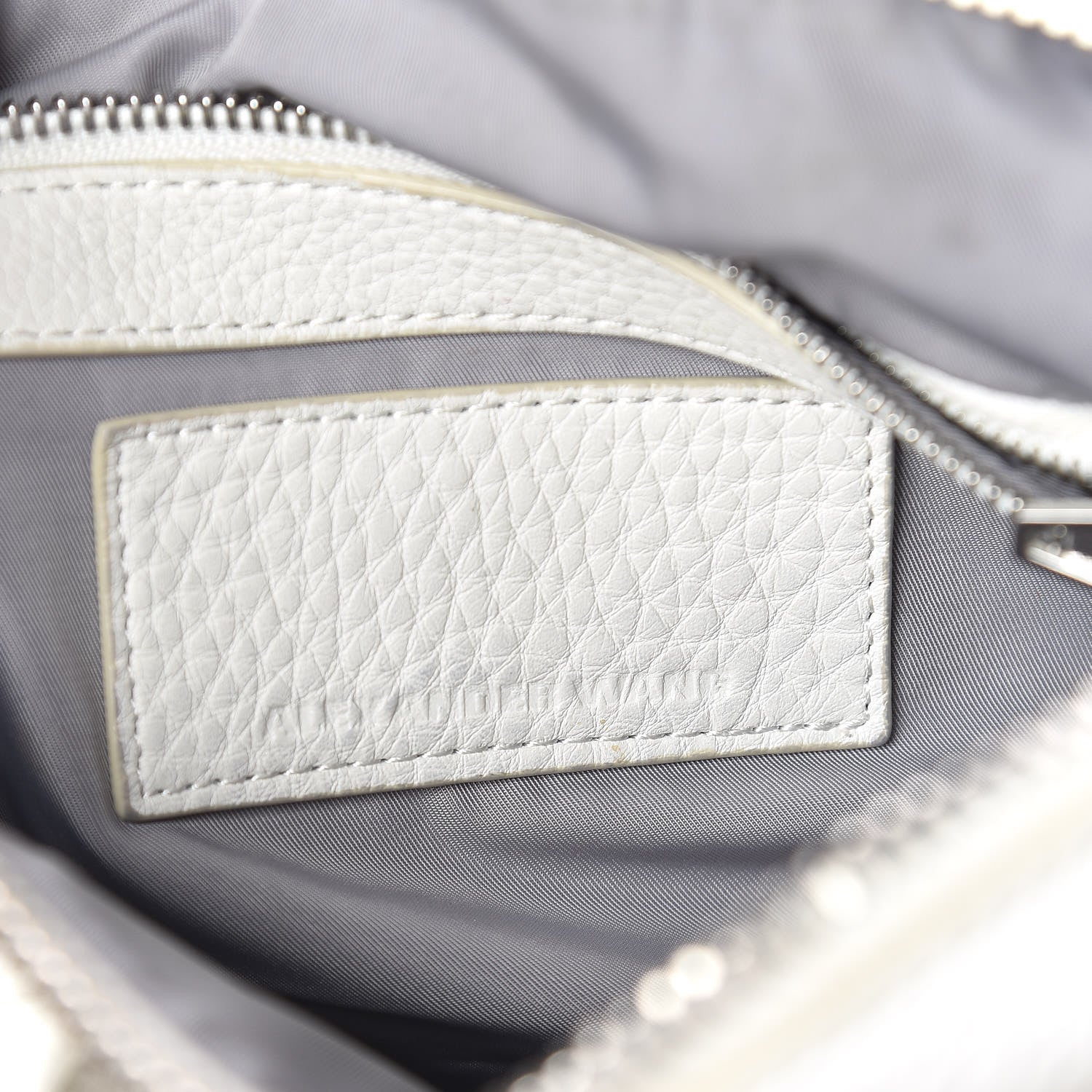 Alexander Wang Pebbled Lambskin Rocco Duffel White Iridescent